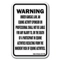 Signmission Safety Sign, 18 in Height, Aluminum, 12 in Length, Equine - Kansas A-1218 Equine - Kansas